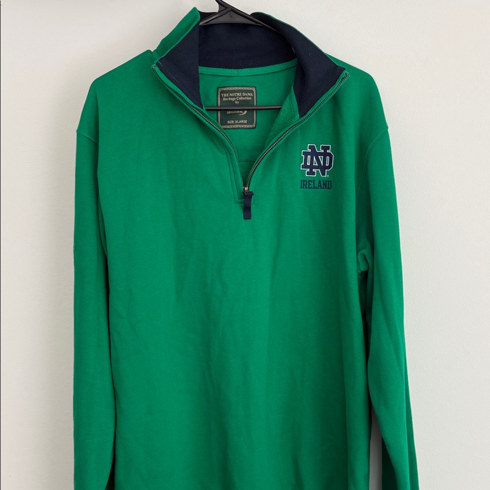 Green Notre Dame Ireland Zip Up Sweater